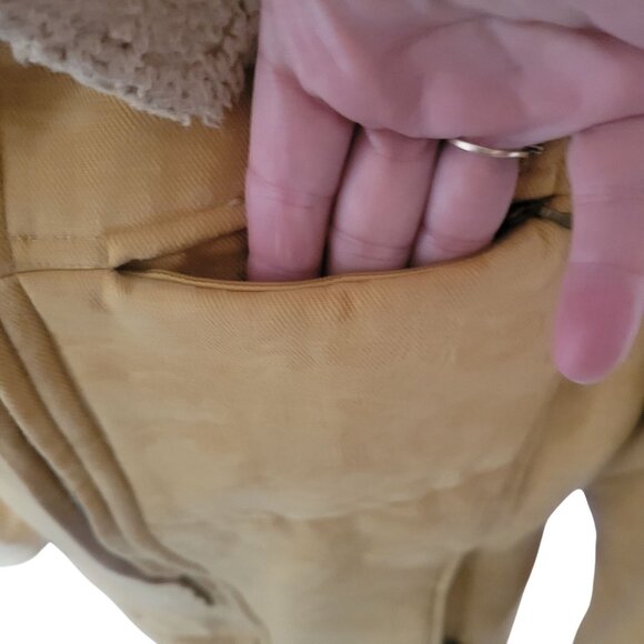 Twist chammara Mustard Yellow Sherpa-Lined Jacket‎ With Zipper Front & Pockets M - Picture 5 of 12